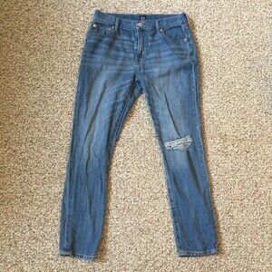 Gap Womens Slim Boyfriend Jeans Size 27 Distressed Lightweight Denim